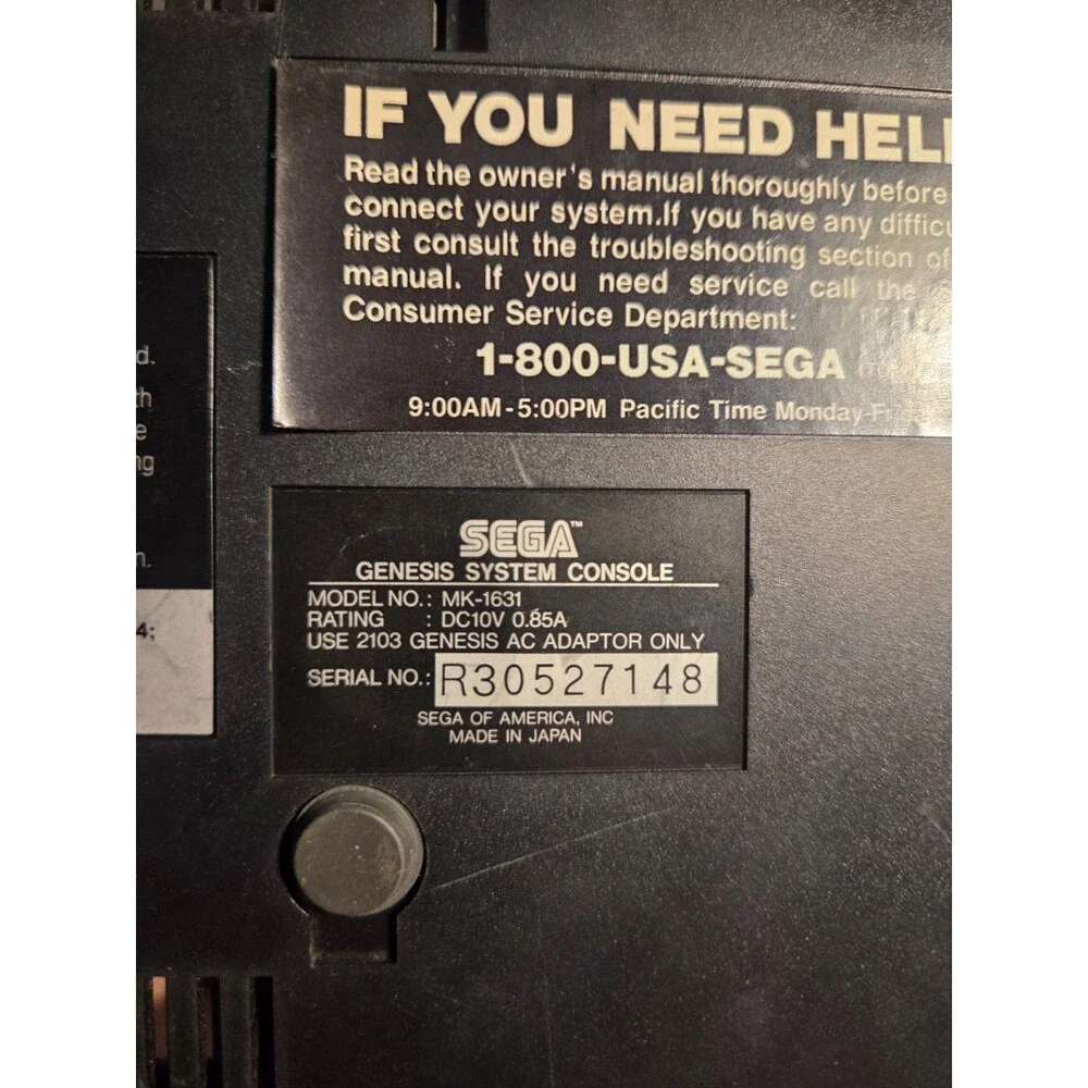 Tested Working Sega Genesis Model 2 MK-1631 16-Bit Video Game Console Hookups